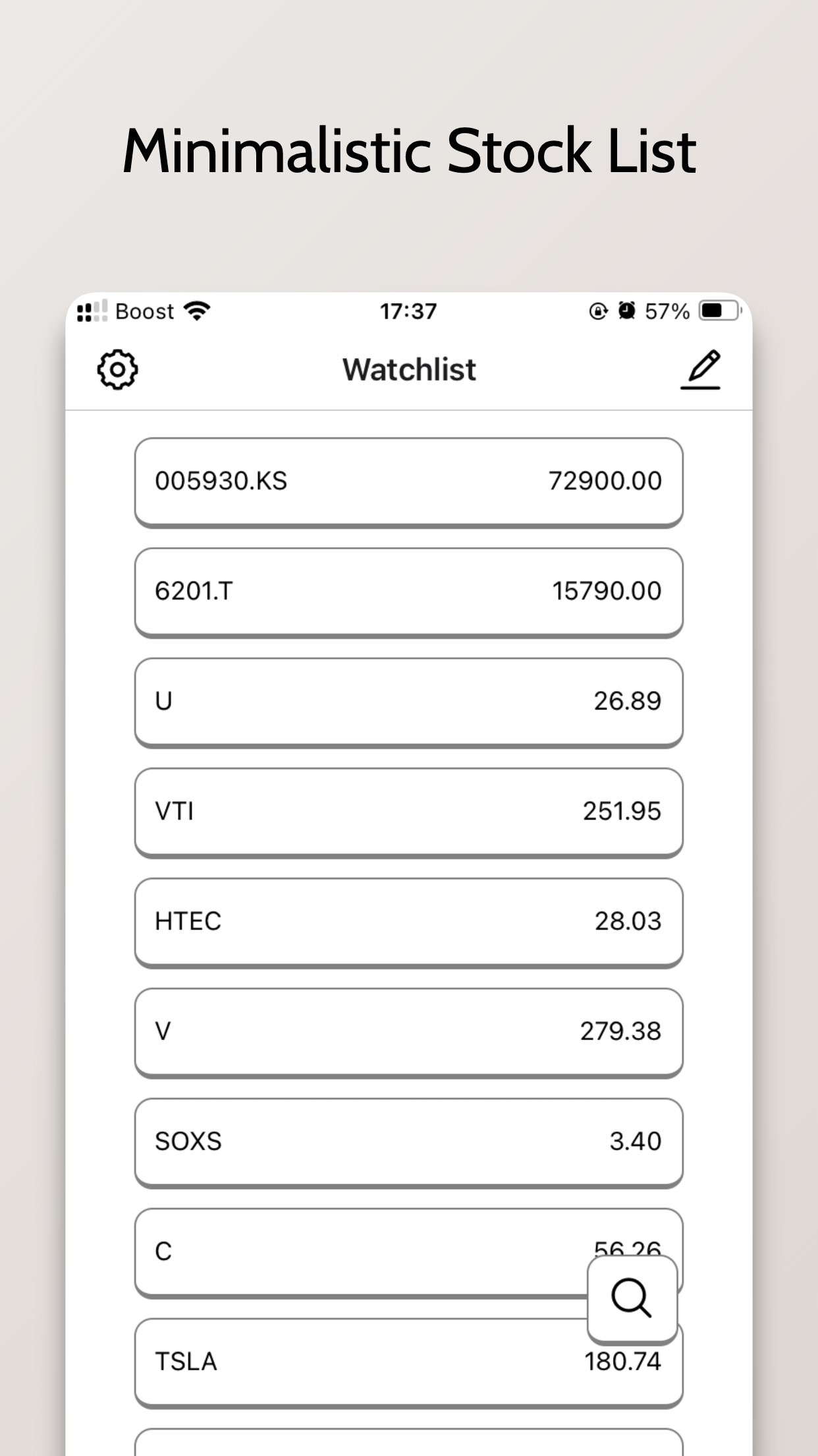 Vestoi: Minimalistic Stock App